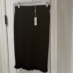 Max Studio Black Pencil Skirt, Never Worn, with Subtle Dots
